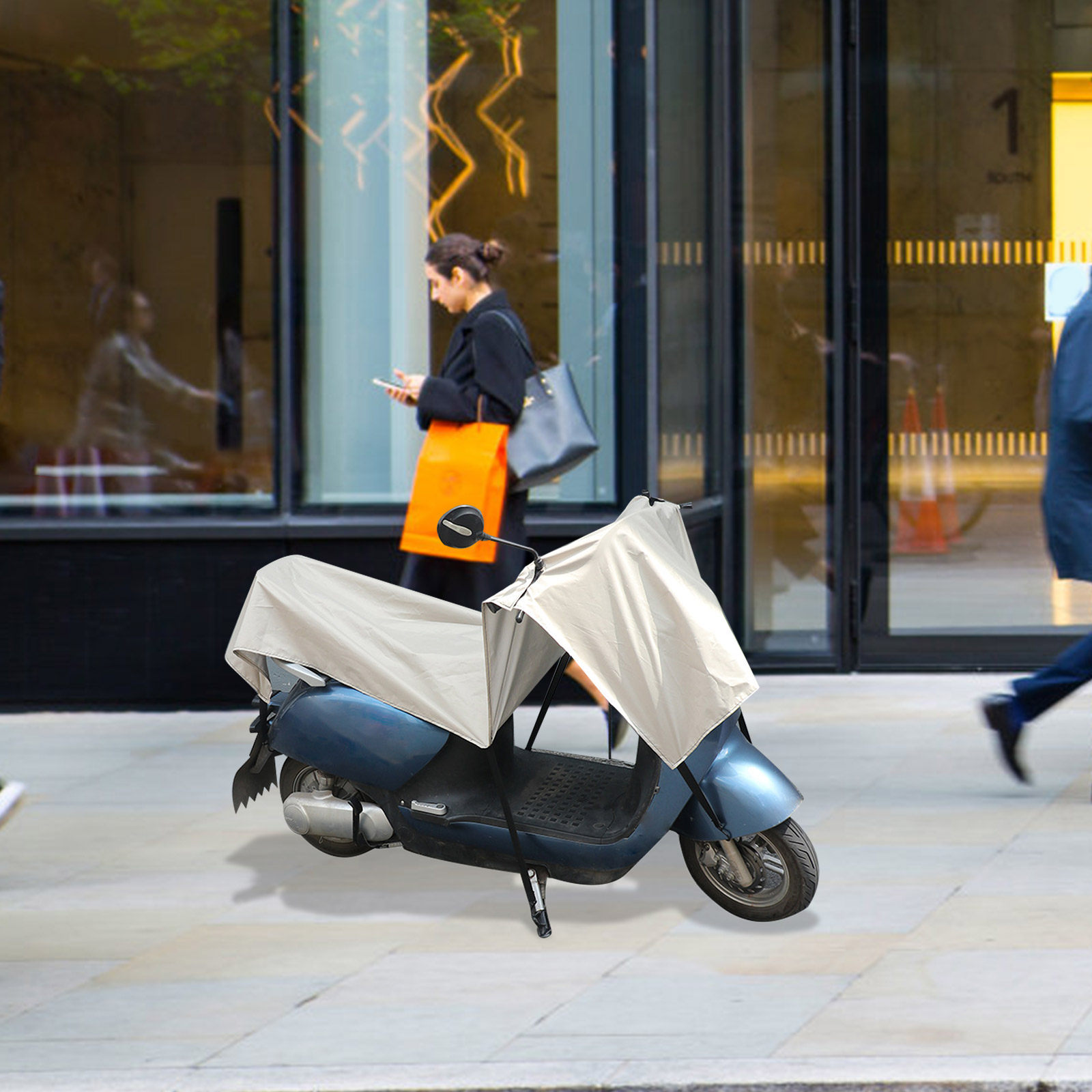Electric Scooter Rain Cover - 特大防水スクーターカバー モビリティスクーター 電動バイク オートバイ 自転車用 防風日よけ