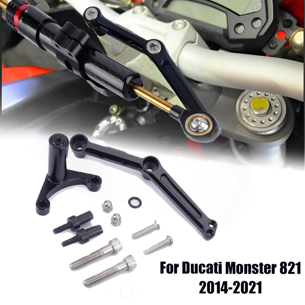 Steering Damper Stabilizer Kit Cnc - オートバイアクセサリー CNC ダンパーブラケット Ducati モンスター 821