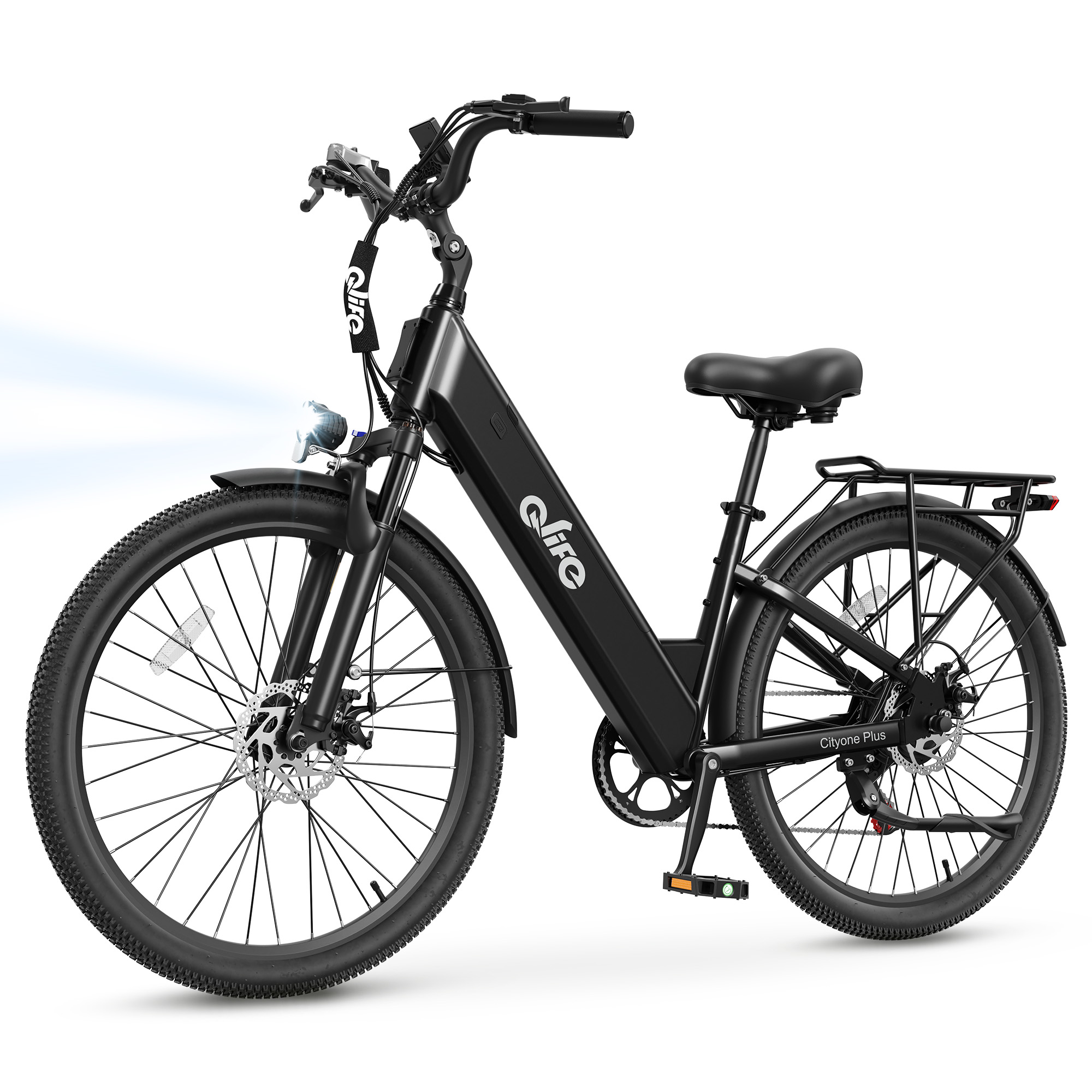 Electric Scooter Adults - Qlife Cityone Plus St 大人用電動自転車、ピーク1500Wモーター、48V 15Ahバッテリー、28MPH