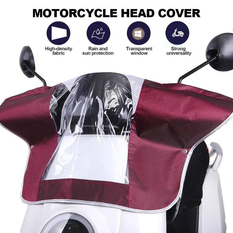 Electric Scooter Rain Cover - 電動スクーター用ダッシュボードレインカバー 透明窓付きジッパー 防水防塵 Eバイク 日常通勤・ライディング用