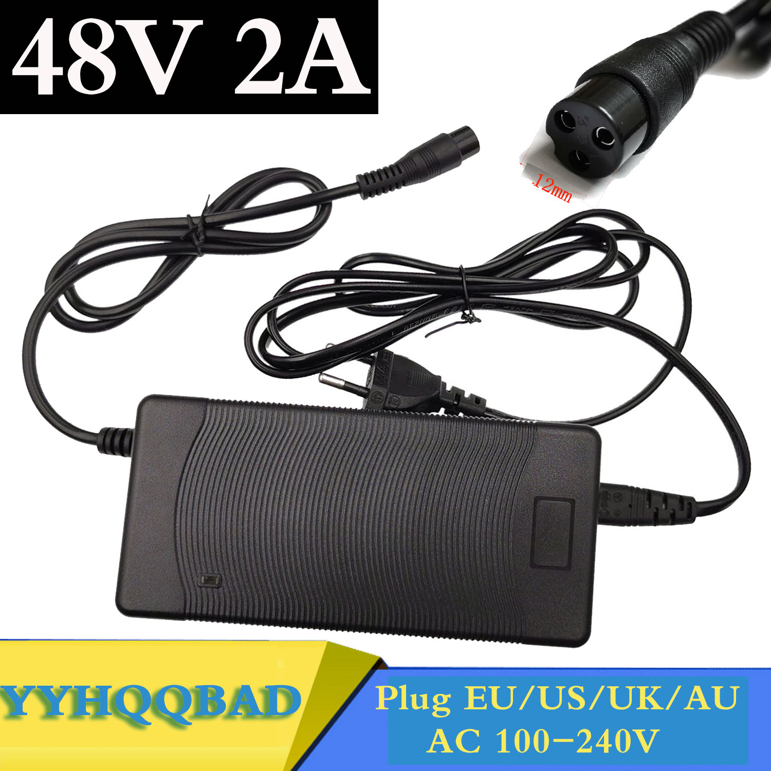 Electric Scooter Charger - 48V 2A 鉛酸バッテリー充電器 55.2V 鉛酸バッテリー電動自転車バイクスクーターオートバイ充電器 3P