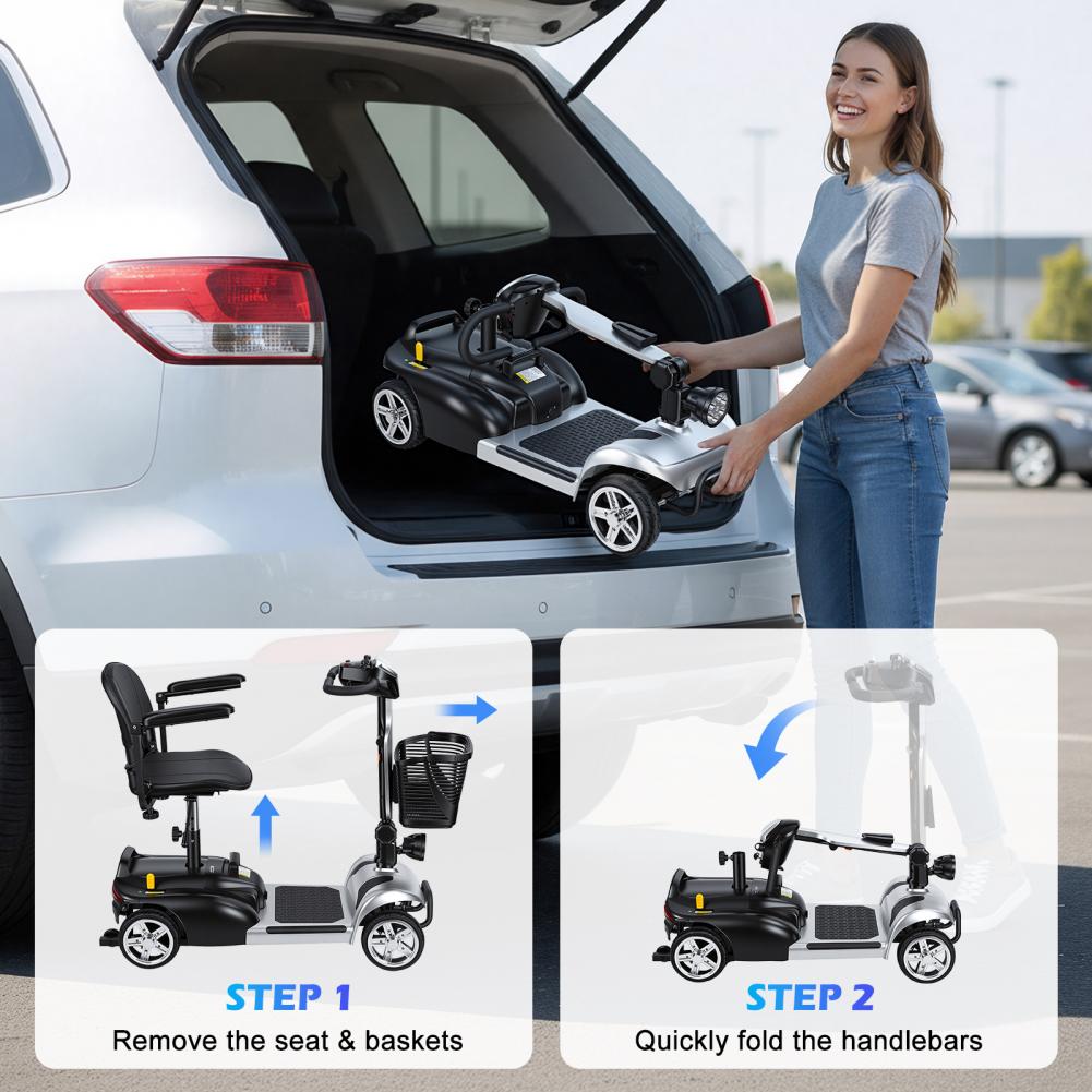 LEDライト、バスケット、充電器付きモビリティスクーター、4 - Electric Scooter Adults のレビューと価格