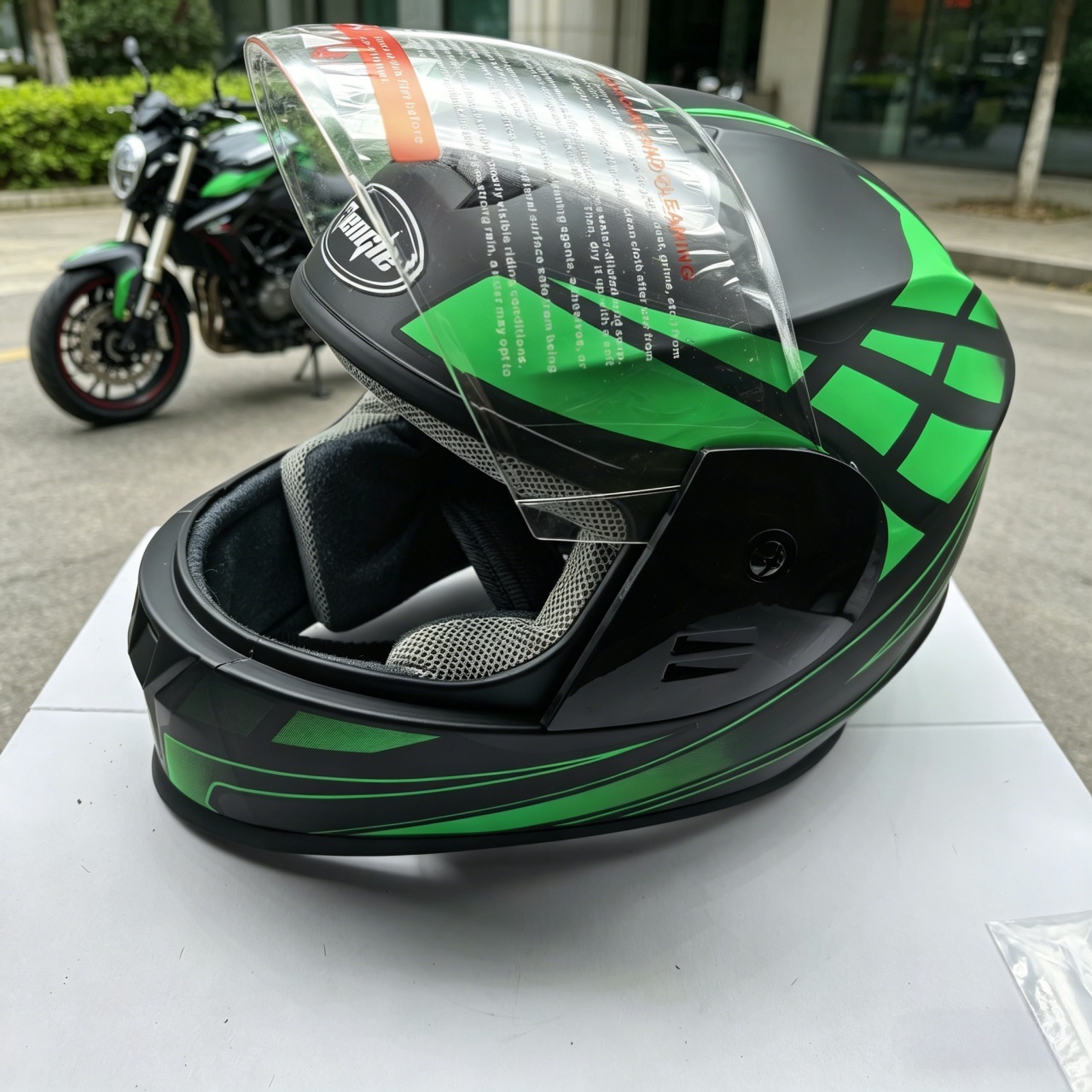 メンズ フルフェイス オートバイ ヘルメット デュアル バイ - Scooter Helmet Set のレビューと価格