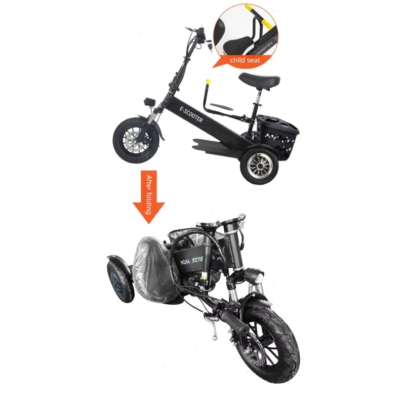 【2026】3輪2人乗り折りたたみ式電動スクーター防水仕様大 - Electric Scooter 500W のレビューと価格