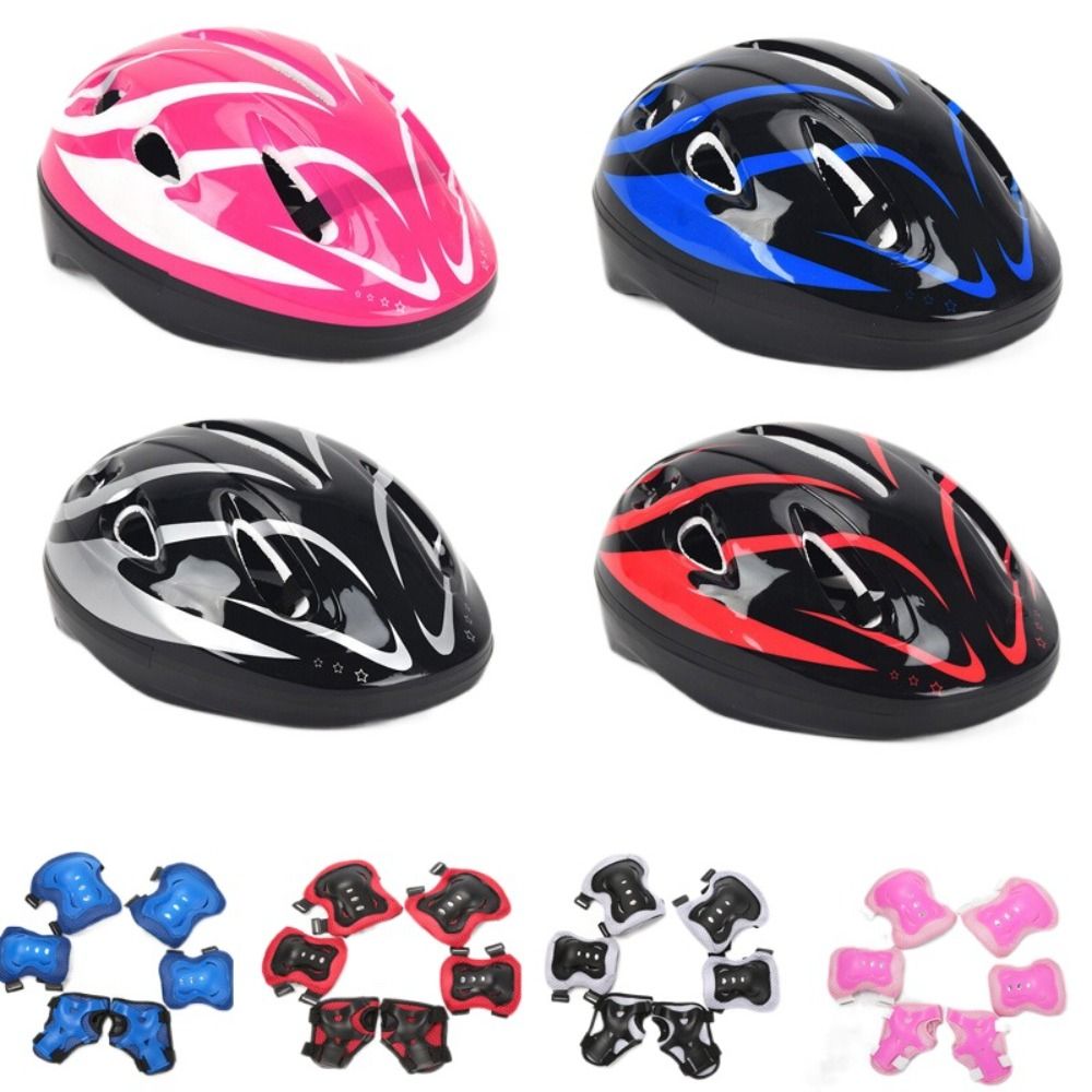 子供用の膝と肘のパッド、リストガード、スポーツ保護具、スクー - Scooter Helmet Set のレビューと価格
